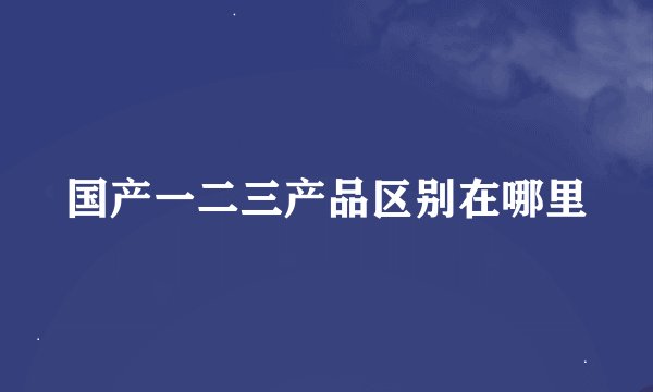 国产一二三产品区别在哪里