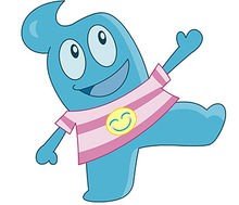 小时候的一部动画片。主角外形跟五角星差不多，头顶的角是弯的，叫什