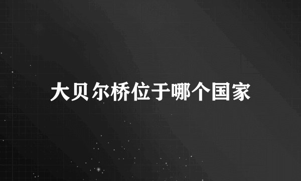 大贝尔桥位于哪个国家