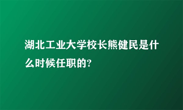 湖北工业大学校长熊健民是什么时候任职的?