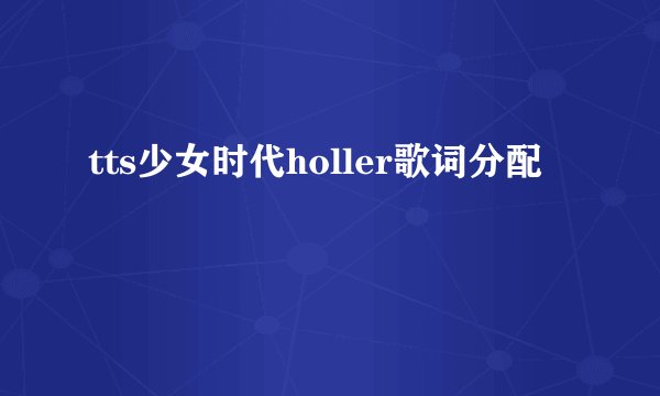 tts少女时代holler歌词分配