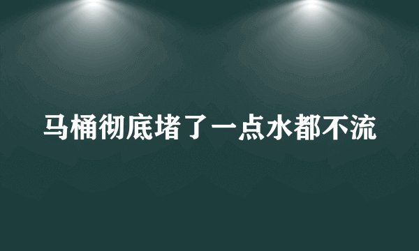 马桶彻底堵了一点水都不流