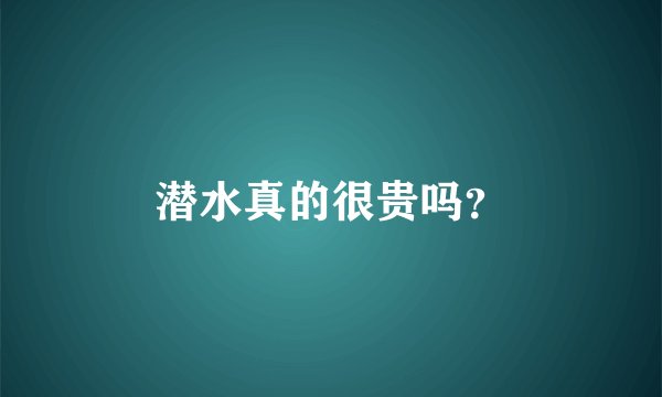 潜水真的很贵吗？