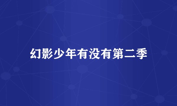 幻影少年有没有第二季