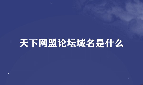 天下网盟论坛域名是什么