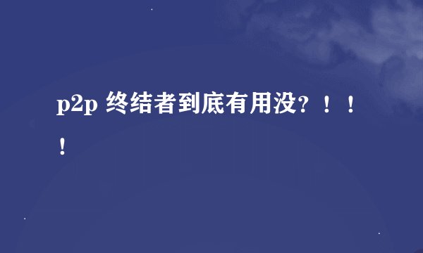 p2p 终结者到底有用没？！！！
