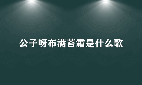 公子呀布满苔霜是什么歌