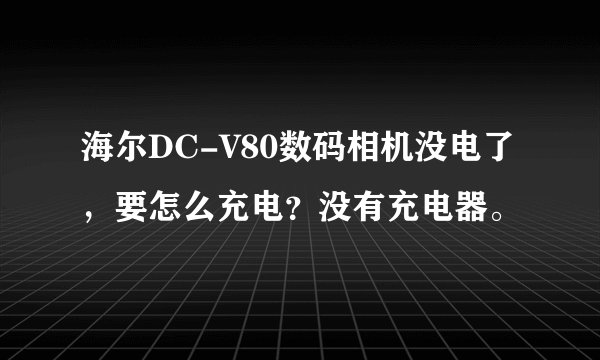 海尔DC-V80数码相机没电了，要怎么充电？没有充电器。