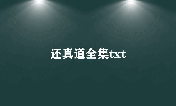 还真道全集txt