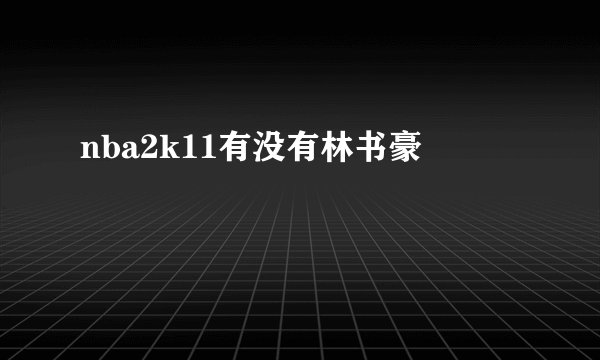 nba2k11有没有林书豪