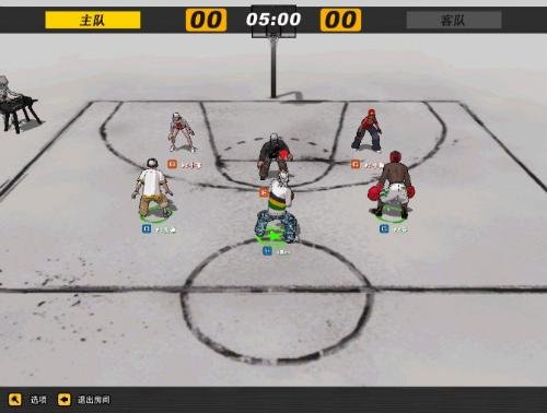 街头篮球水墨辅助线地图