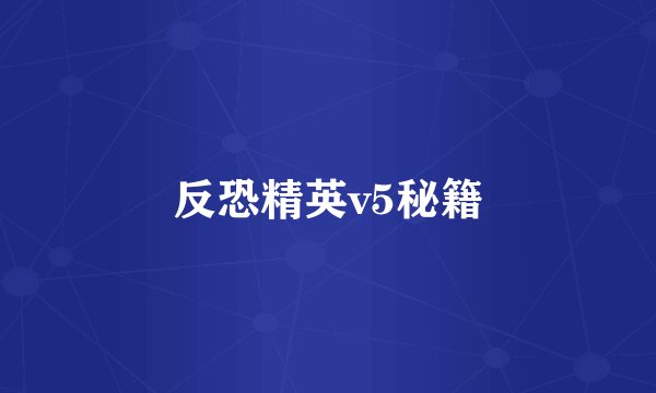 反恐精英v5秘籍