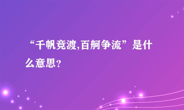 “千帆竞渡,百舸争流”是什么意思？