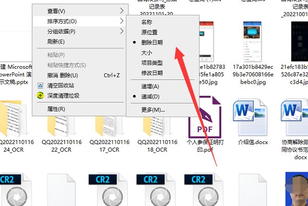 查看最近删除的文件夹