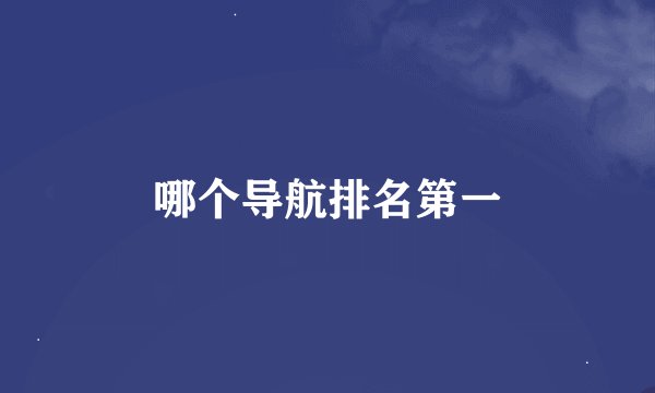 哪个导航排名第一