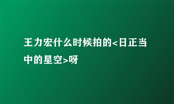 王力宏什么时候拍的<日正当中的星空>呀