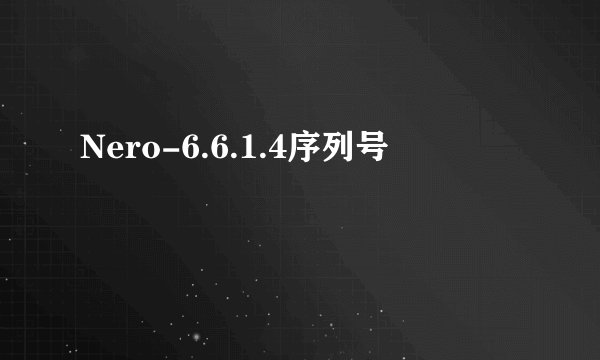 Nero-6.6.1.4序列号