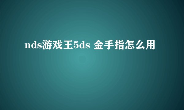 nds游戏王5ds 金手指怎么用