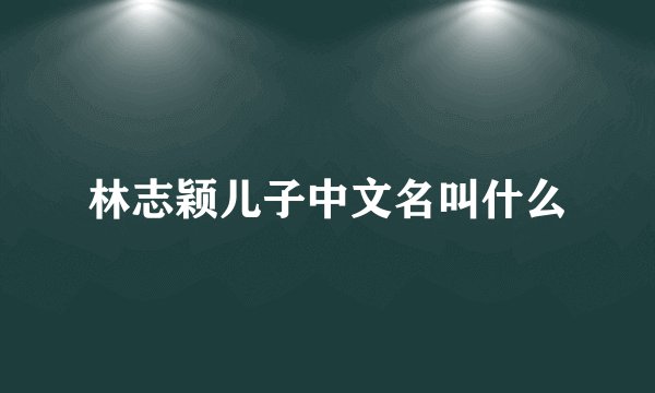 林志颖儿子中文名叫什么