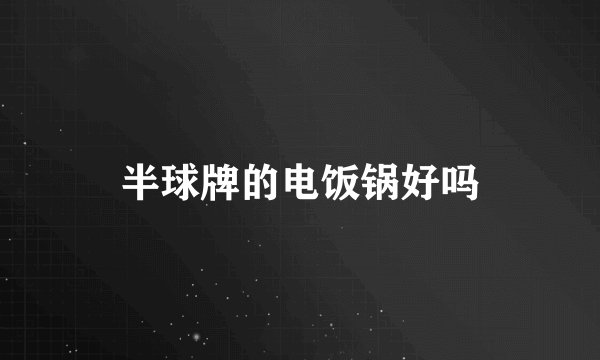 半球牌的电饭锅好吗