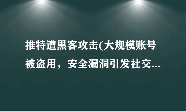 推特遭黑客攻击(大规模账号被盗用，安全漏洞引发社交媒体警示)