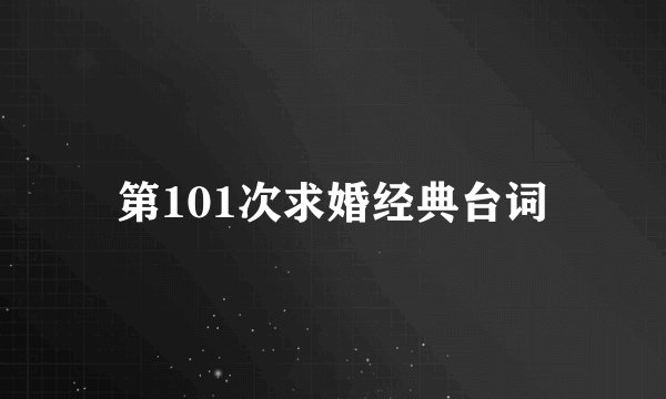 第101次求婚经典台词