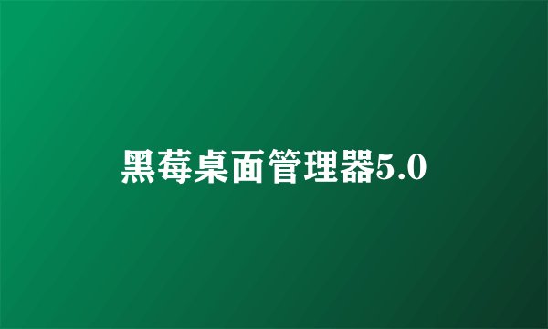 黑莓桌面管理器5.0