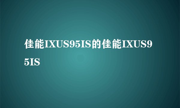 佳能IXUS95IS的佳能IXUS95IS