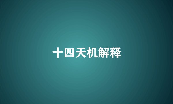 十四天机解释