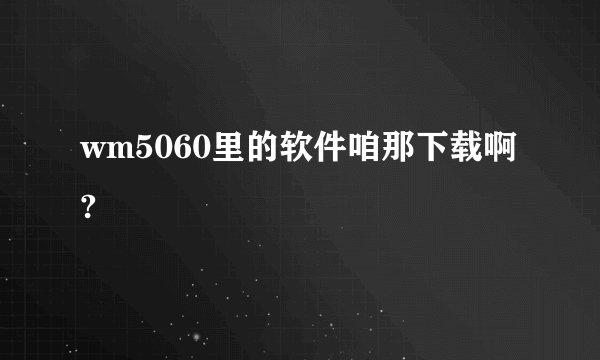 wm5060里的软件咱那下载啊?