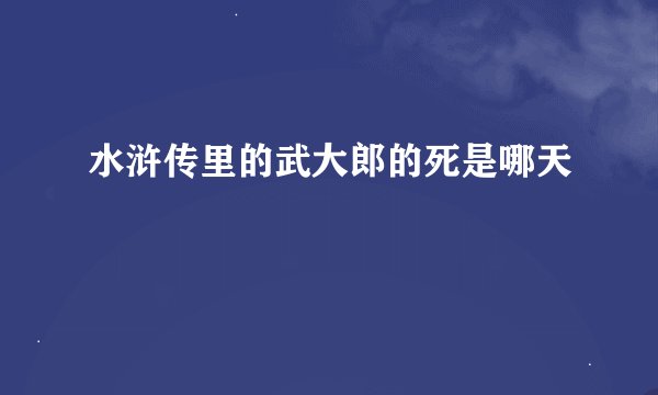 水浒传里的武大郎的死是哪天