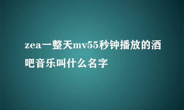 zea一整天mv55秒钟播放的酒吧音乐叫什么名字