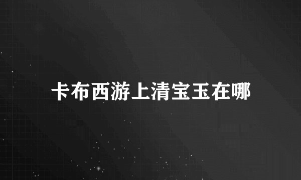 卡布西游上清宝玉在哪