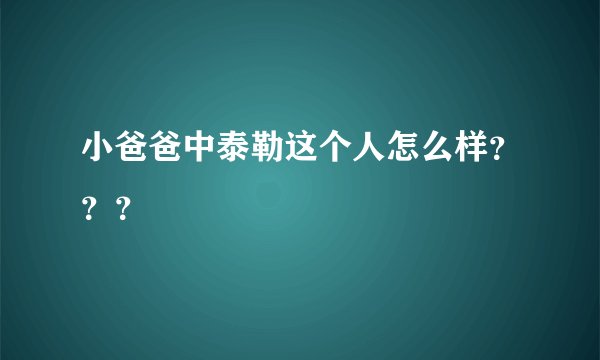 小爸爸中泰勒这个人怎么样？？？
