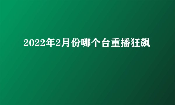 2022年2月份哪个台重播狂飙