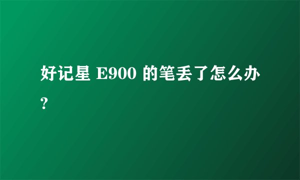好记星 E900 的笔丢了怎么办?