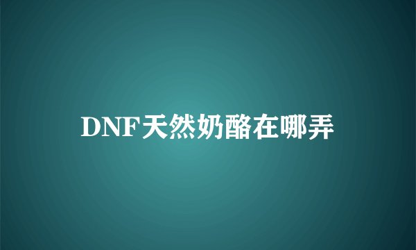 DNF天然奶酪在哪弄