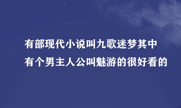 有部现代小说叫九歌迷梦其中有个男主人公叫魅游的很好看的