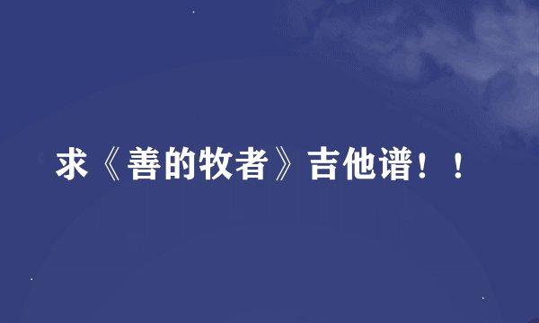 求《善的牧者》吉他谱！！
