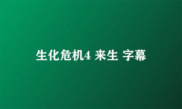 生化危机4 来生 字幕