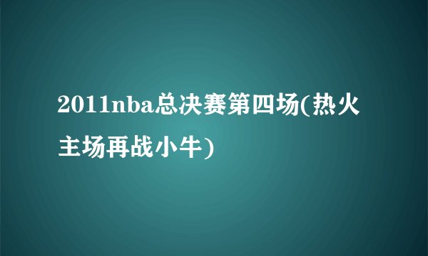 2011nba总决赛第四场(热火主场再战小牛)
