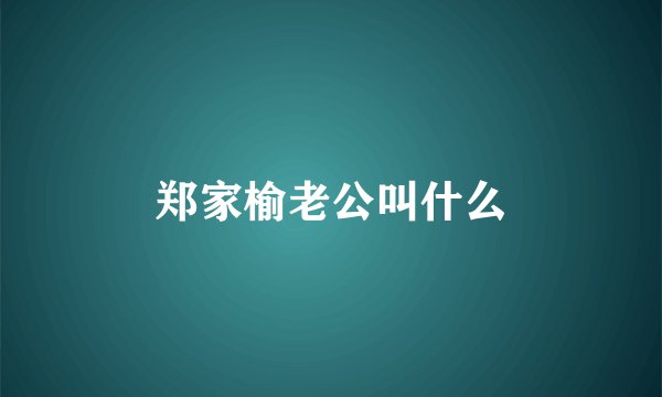 郑家榆老公叫什么