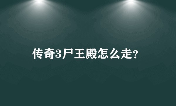 传奇3尸王殿怎么走？