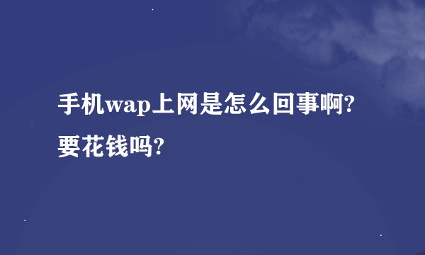 手机wap上网是怎么回事啊?要花钱吗?