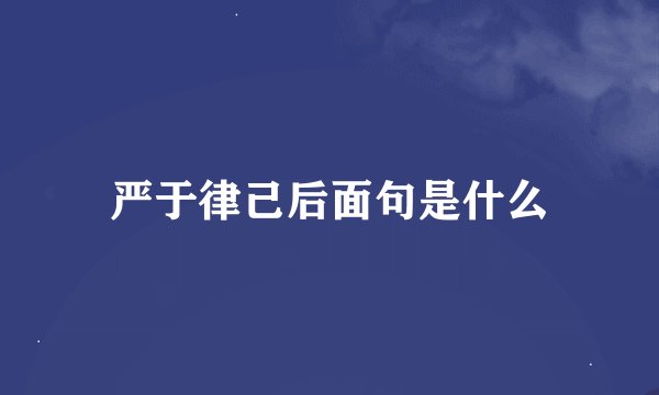 严于律己后面句是什么