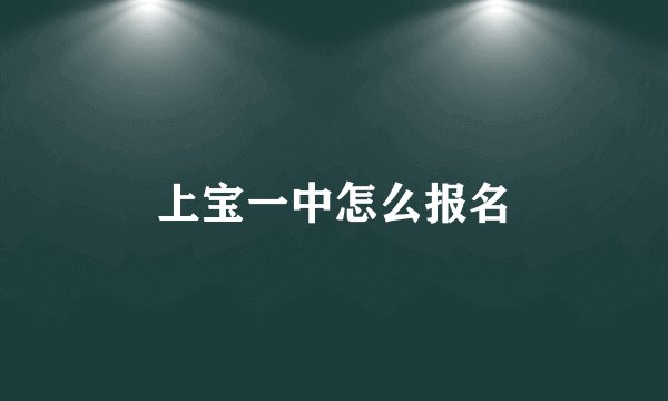 上宝一中怎么报名