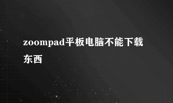 zoompad平板电脑不能下载东西