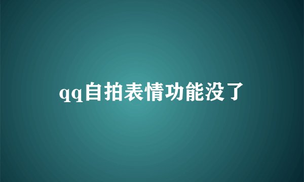 qq自拍表情功能没了