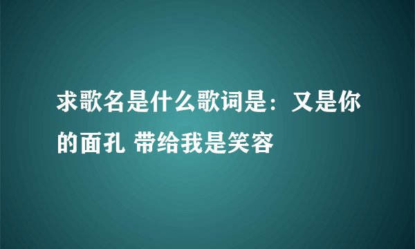 求歌名是什么歌词是：又是你的面孔 带给我是笑容