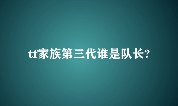 tf家族第三代谁是队长?